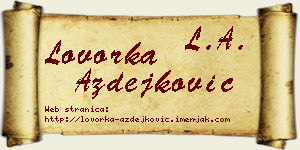 Lovorka Azdejković vizit kartica